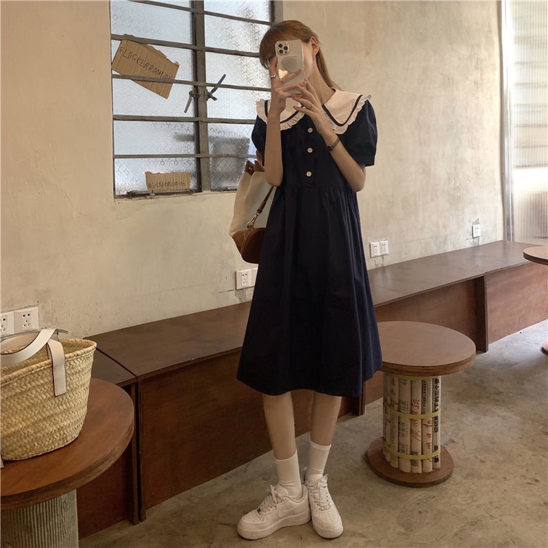 Đầm Cổ Búp Bê Thiết Kế Mới Thời Trang Theo Phong Cách Nhật Bản