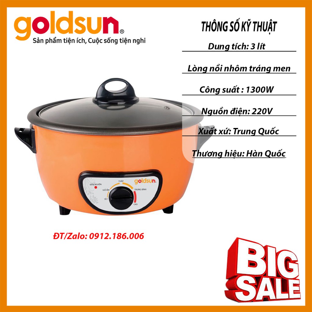 Nồi lẩu điện đa năng Goldsun MC-GBB100 hàng chính hãng