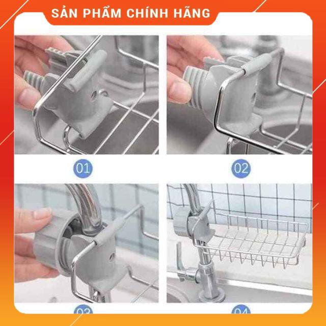 [HÀNG SIÊU TỐT] Giá inox gắn vòi rửa bát đựng đồ