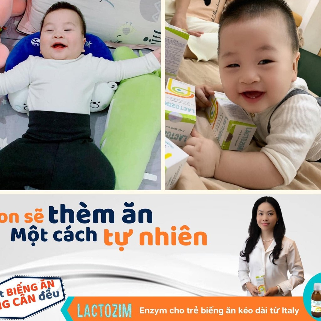 {Nhập Ý} Lactozim - Men Enzym giúp tăng cường tiêu hóa, giúp trẻ ăn ngon, tăng cường đề kháng (150ml)