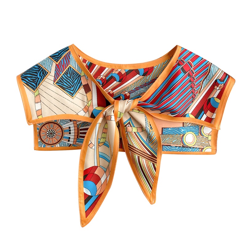 Khăn Choàng Lụa Satin In Họa Tiết Tam Giác Thời Trang Cho Nữ