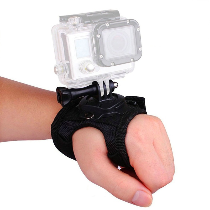 Găng Tay Gắn Dây Đeo Cổ Tay Xoay 360 Độ Cho Go Pro 8 9