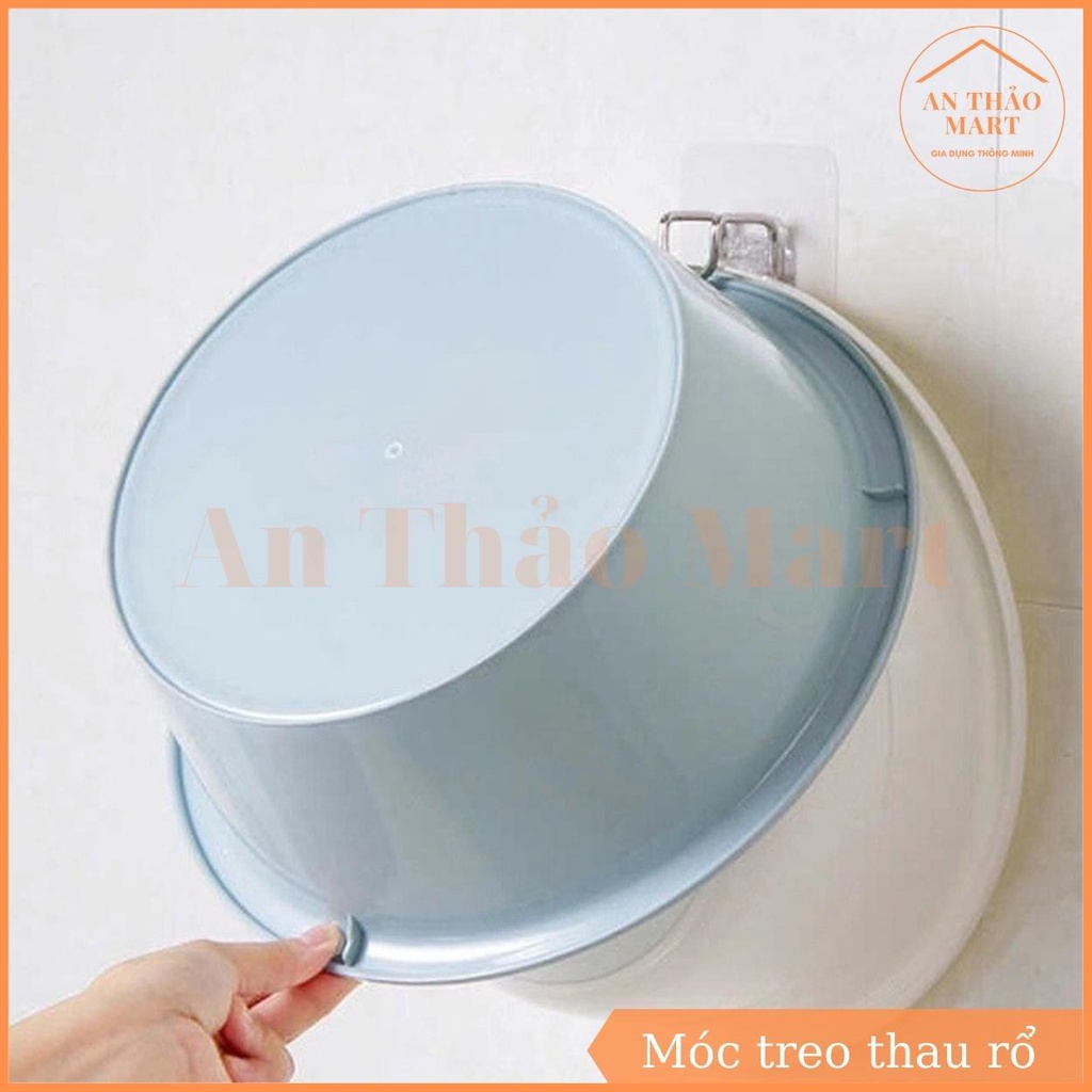Móc Dán Inox Treo Thau Chậu Rổ, Móc Dán Tường Đa Năng Treo Đồ Nhà Bếp Phòng Tắm