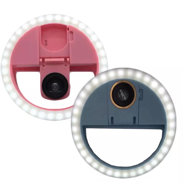 Đèn led kẹp điện thoại hỗ trợ chụp ảnh có kính lúp