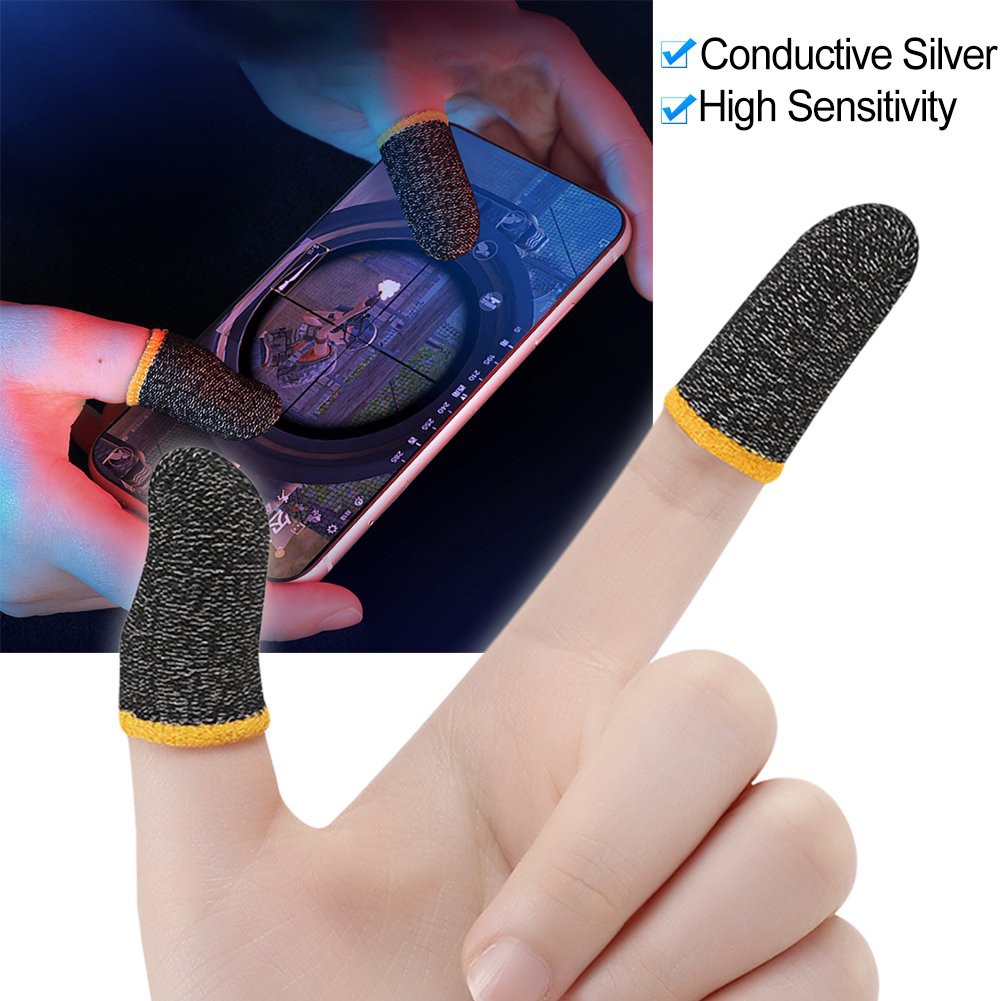 Găng tay,Bộ bao 2 ngón tay sợi carbon chuyên dụng chơi game mobile đỉnh cao - chống ra mồ hôi tay, cảm ứng siêu nhạy