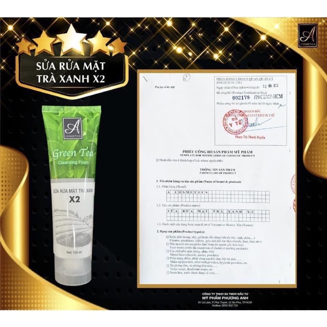 Sữa rửa mặt trà xanh A