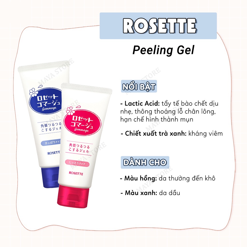 Tẩy da chết cho mọi loại da Rosette Peeling Gel 120g - 180g
