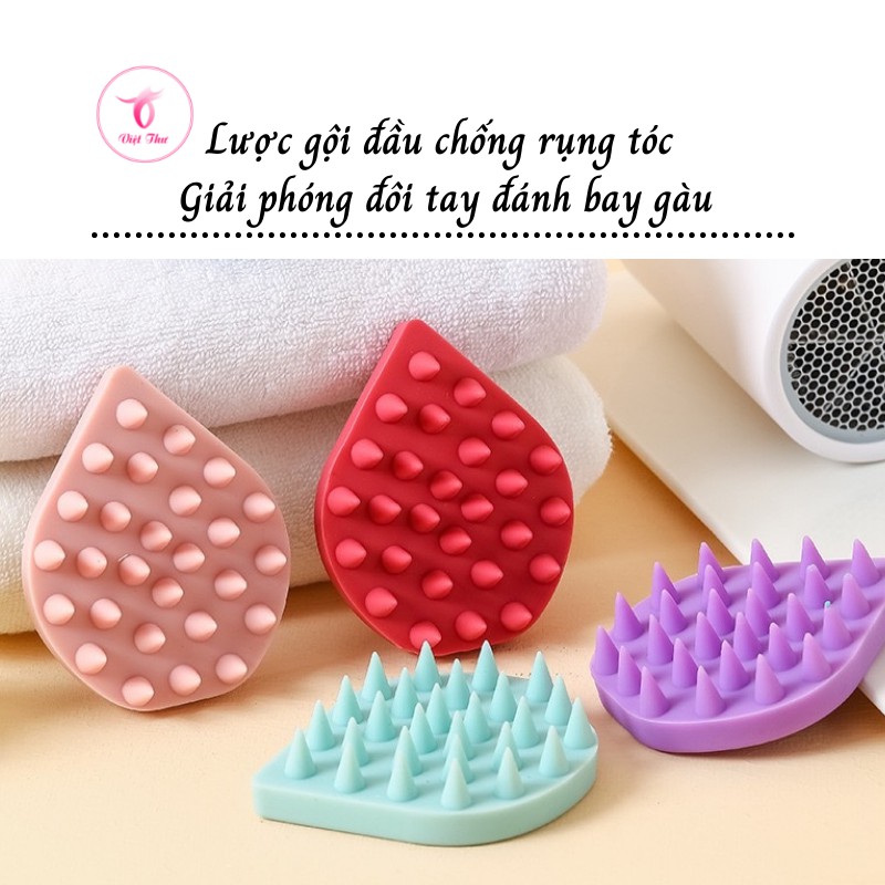 Lược gội đầu chống rụng tóc VIỆT THƯ, đàn hồi tốt, massage da đầu hiệu quả, 68gr, 8,6x6,6x2,3cm