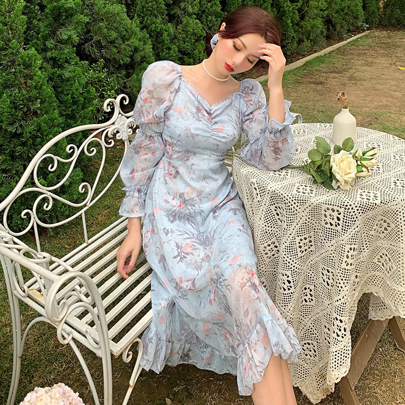 Đầm hoa nhí dáng dài midi Emilyshop