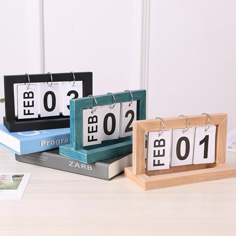 Lịch gỗ để bàn thiết kế đơn giản sáng tạo trang trí nhà cửa/văn phòng