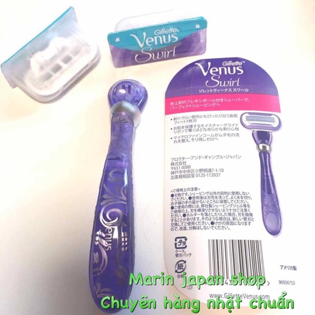 (Nội địa Nhật) Dao cạo lông body Gillette Venus 5 lưỡi màu tím Swirl cao cấp nội địa Nhật Bản