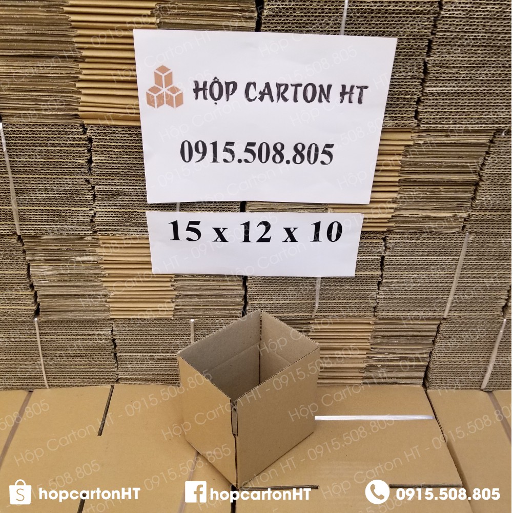 15x12x10 Combo 80 hộp carton, thùng giấy cod gói hàng, hộp bìa carton đóng hàng giá rẻ