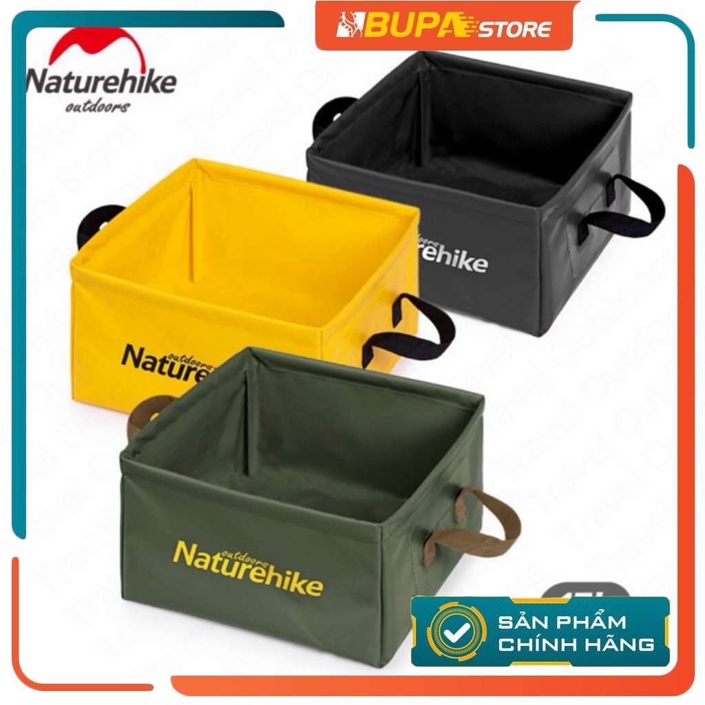 Xô gấp dã ngoại 13L vuông NATUREHIKE NH19SJ007