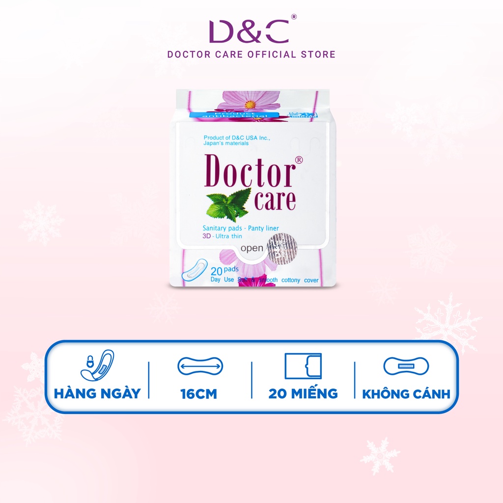 Băng vệ sinh thảo dược Doctor Care hàng ngày 16 cm nhỏ gọn siêu mỏng tiện lợi - Gói 20 miếng