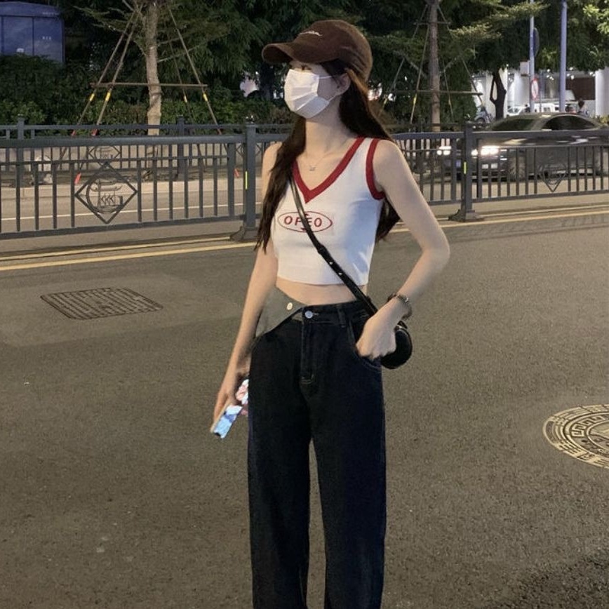 Áo Hai Dây Dáng Ngắn Ngọt Ngào Phong Cách retro Mỹ Cho Nữ áo yếm JL-MX-04