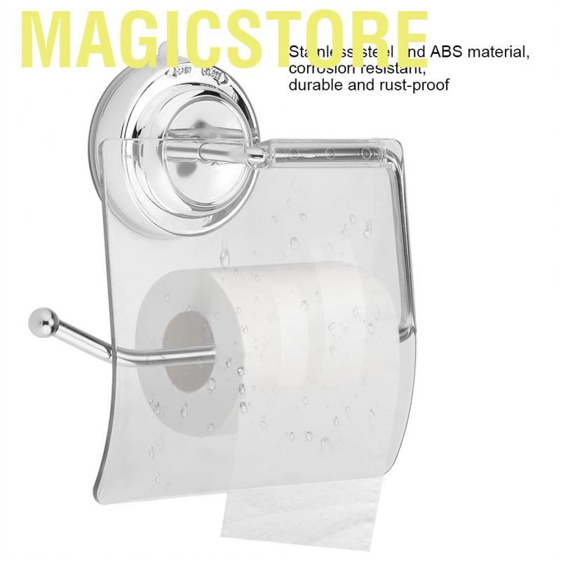 Magicstore Waterproof Toilet Paper Holder Suction Cup Installation Home Hotel Bathroom Storage Roll Stand