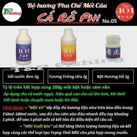Bộ hương pha chế mồi câu cá Rô Phi 101 Đài Loan