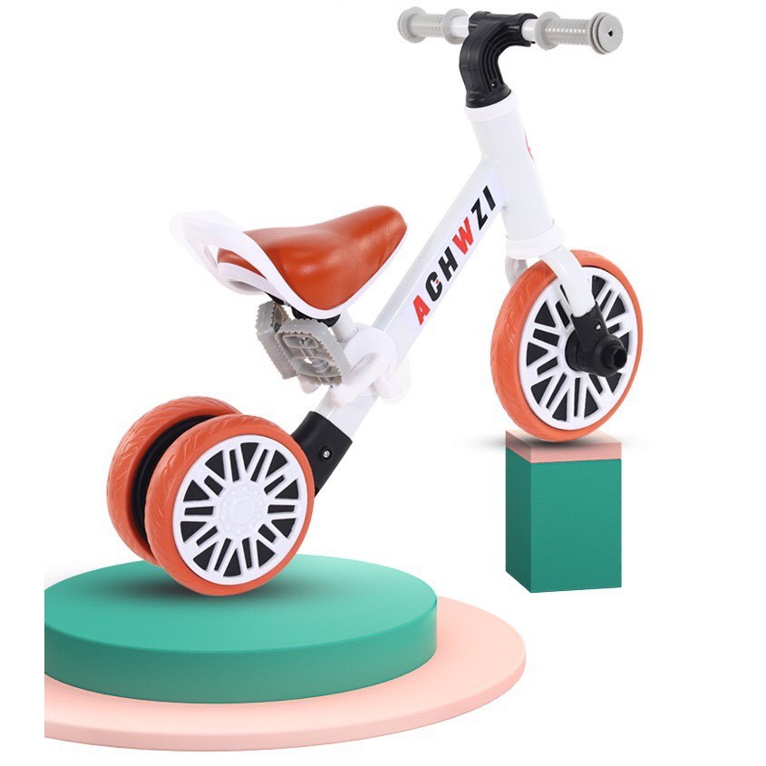 Xe chòi chân thăng bằng cho bé MOTION, có bàn đạp 2in1 khung thép yên da-Xe chòi chân motion cho bé 3 bánh,chịu lực 30kg