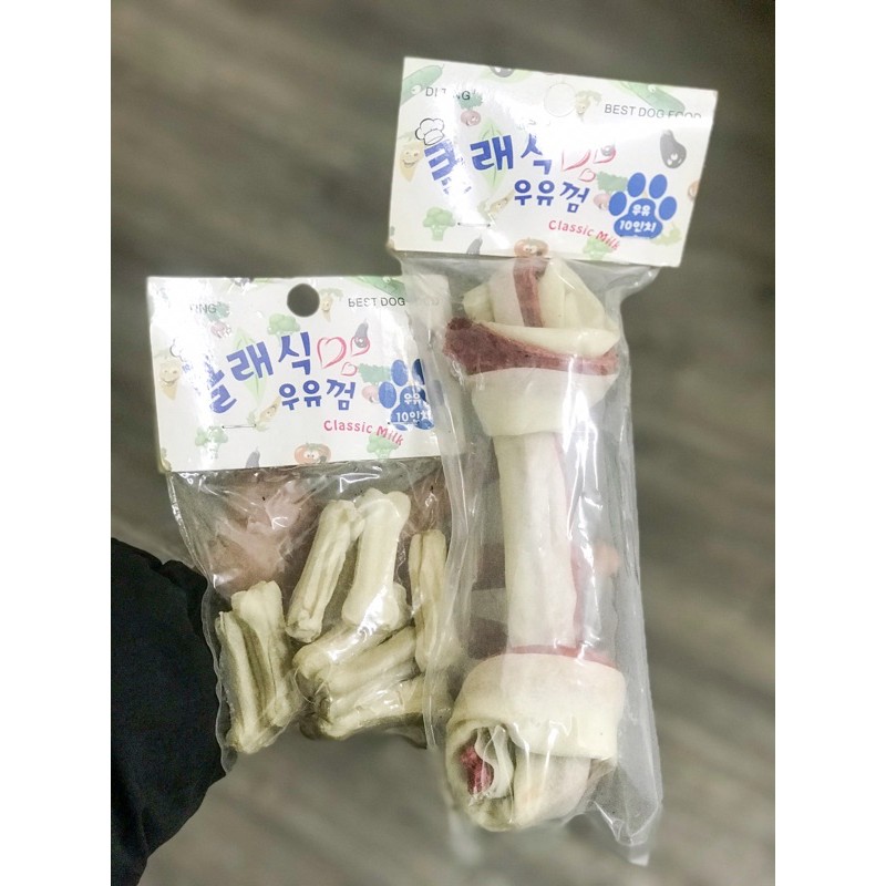 Xương da bò cho chó gặm sạch răng, hạn chế ngứa răng