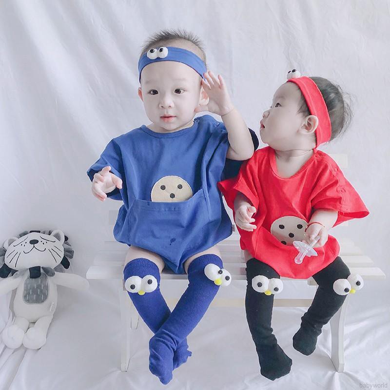 Đôi Vớ Cotton Dài Hình Đôi Mắt To Dễ Thương Cho Bé 1-8 Tuổi