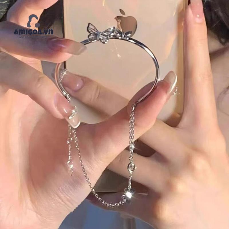 ✨✨Vòng Tay Hai Lớp Mặt Hình Bướm Phong Cách Hàn Quốc Cho Nữ