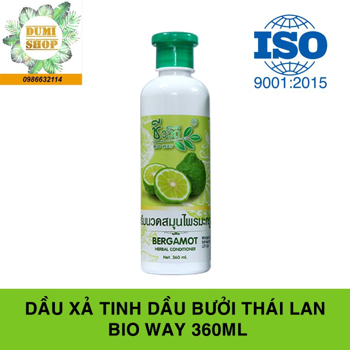 Bộ dầu gội và dầu xả tinh dầu Bưởi - Sả ngăn gàu và ngăn rụng tóc Bio Way Thái Lan 360ml