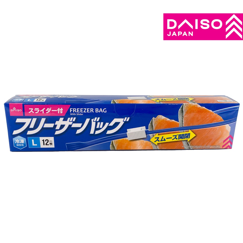 Daiso Japan Túi Zip Trữ Đông size L 12 túi No.373