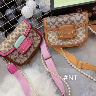 Túi đeo chéo G.C Coach Retro dây ngọc bản 21cm đẳng cấp, hàng QC loại 1