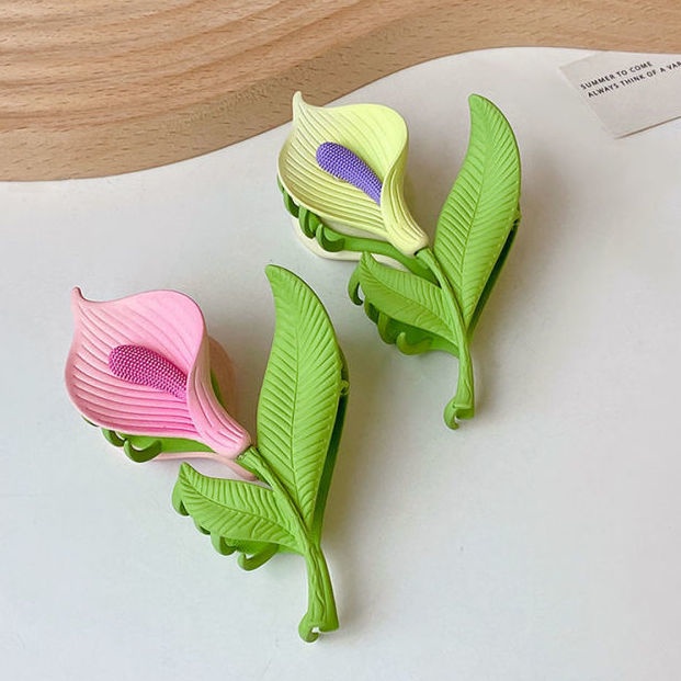 Kẹp Tóc Hình Hoa Màu Hồng Thanh Lịch Thời Trang Mùa Hè Cho Nữ