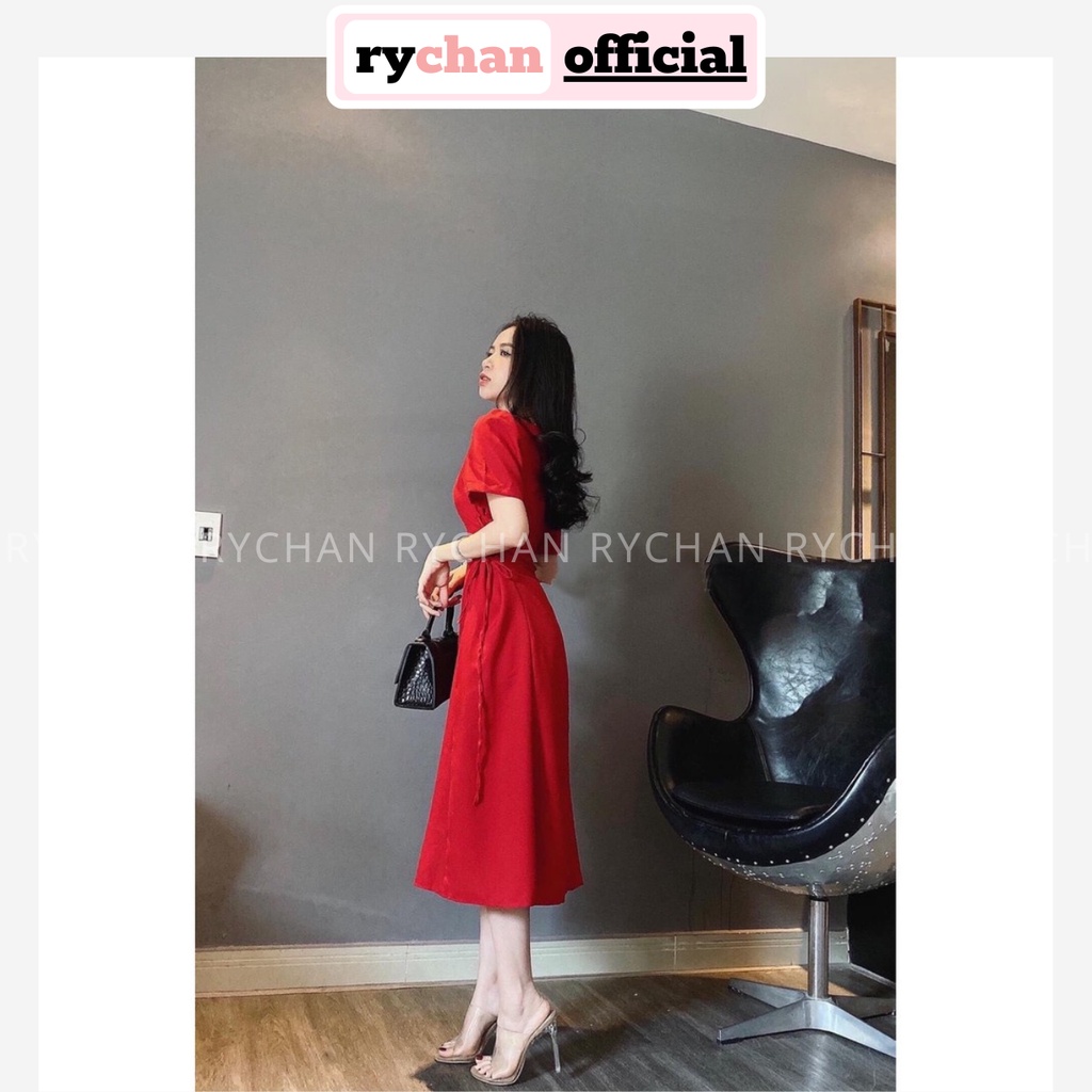 Đầm Xòe Cổ Vuông Tay Ngắn 4 Màu Trắng Đen Nude Đỏ [Ảnh Thật Cuối] - DX820