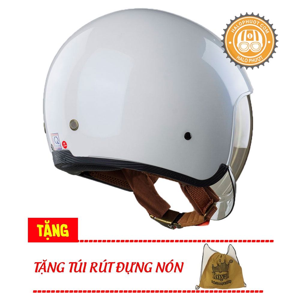 Nón bảo hiểm kính âm Royal M139 Trắng ngọc trai (tặng balo rút)