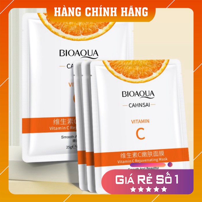 Mặt nạ ❤️𝑭𝒓𝒆𝒆𝒔𝒉𝒊𝒑❤️ Mặt nạ Bioaqua Vitamin C cấp ẩm dưỡng trắng da bổ sung vitamin C chiết suất cam vàng | BigBuy360 - bigbuy360.vn