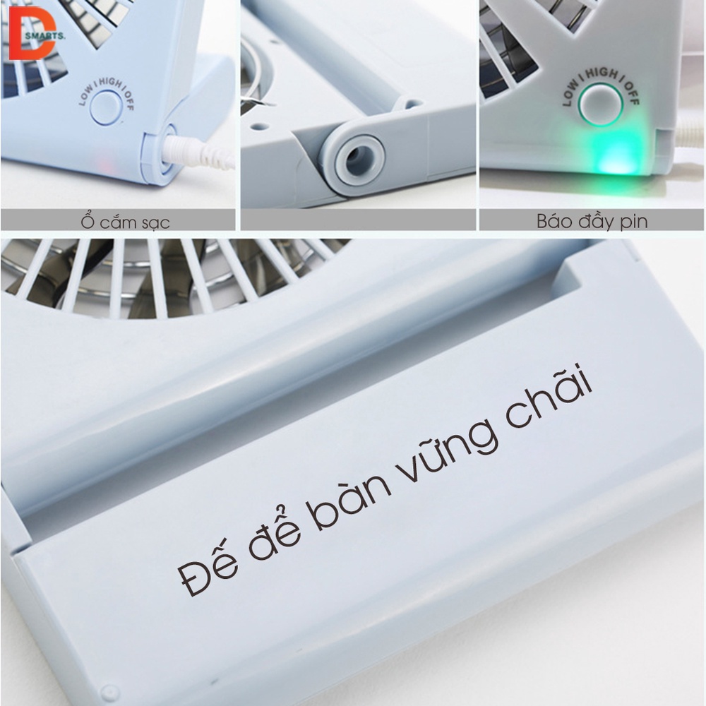 Quạt mini để bàn văn phòng siêu mát di động, tiện lợi, quạt để bàn USB