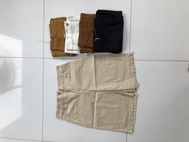 Chân váy nữ xẻ trước chất liệu kaki_kèm ảnh thật phía sau | BigBuy360 - bigbuy360.vn