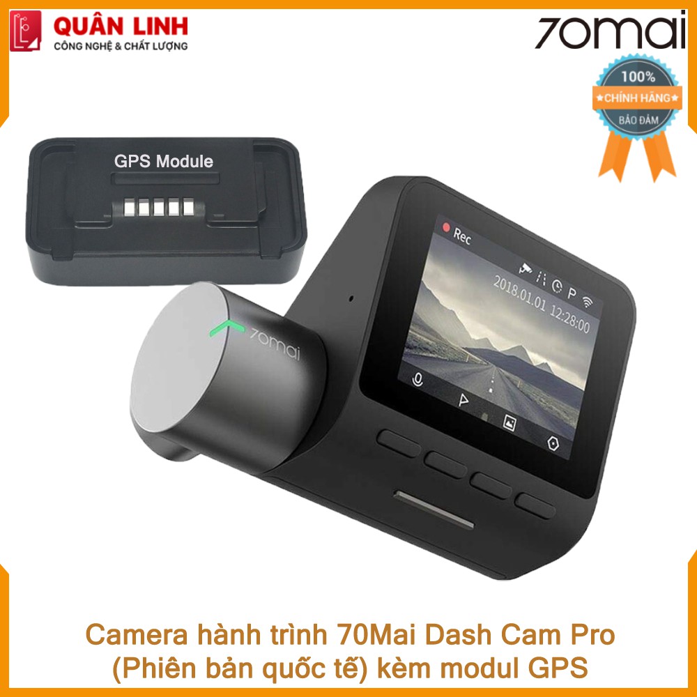 Camera hành trình 70mai Dash Camera Pro - phiên bản Quốc tế kèm modul GPS + thẻ nhớ