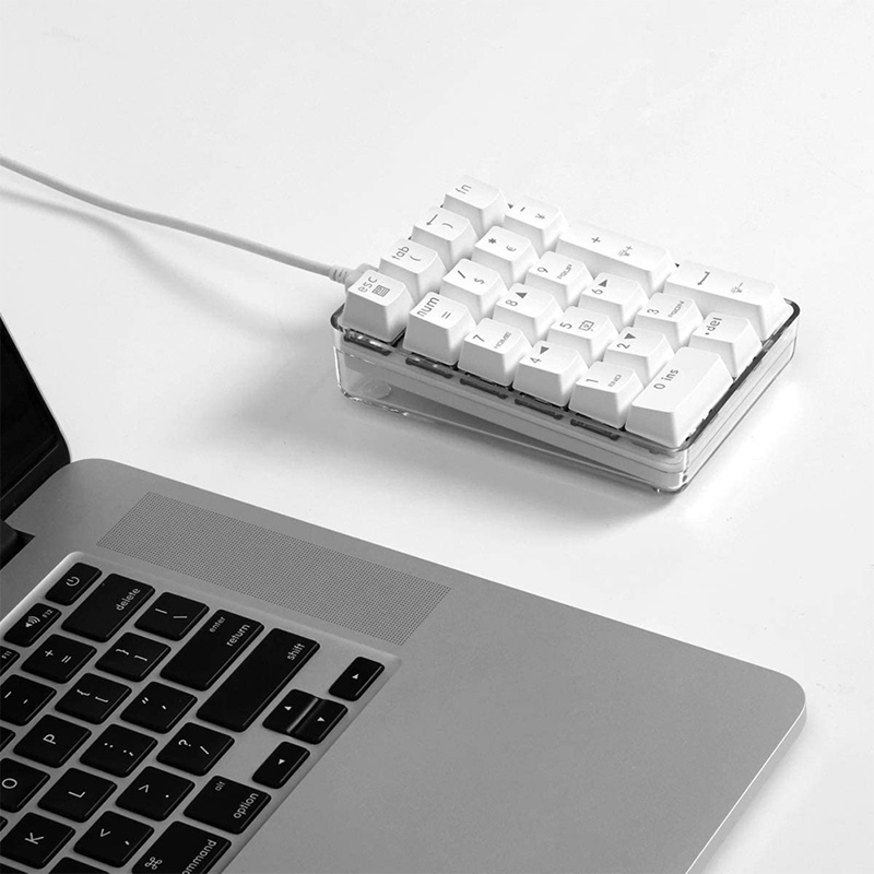 Bàn Phím Số Mini 21 Phím Màu Nâu Trong Suốt Có Dây Tiện Dụng