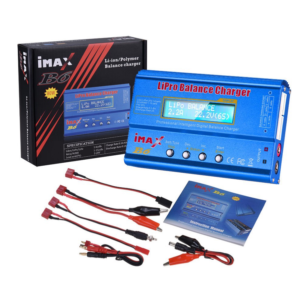 Bộ Sạc, xả pin chuyên dụng Cân Bằng Pin Imax 80W 1-6s Lipo dành cho xe điều khiển từ xa RC ắc quy imax B6 [GIÁ SẬP SÀN]