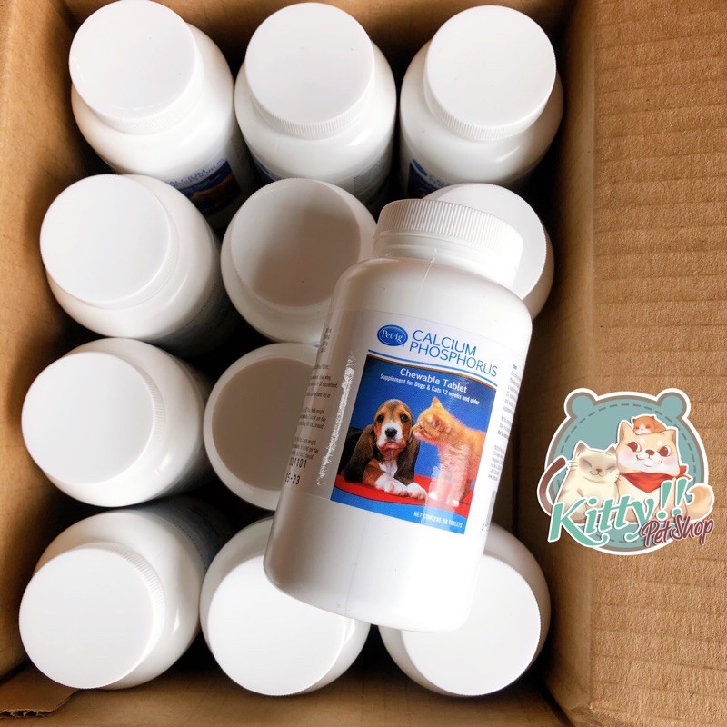Hộp 50 viên Calcium Phosphorus Pet Ag bổ sung canxi, phốt pho dành cho chó mèo - canxi chó mèo - Kitty Pet Shop BMT