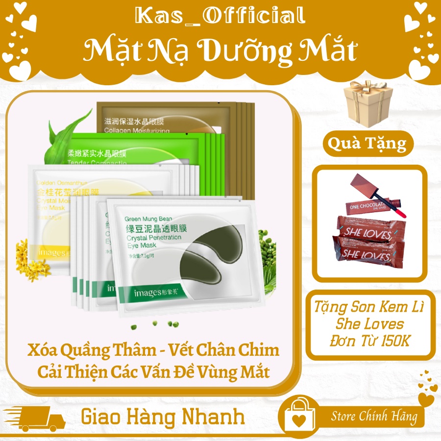 COMBO 10 Miếng Mặt Nạ Mắt Dưỡng Ẩm Xóa Quầng Thâm Chống Lão Hóa Và Nếp Nhăn, Bọng Mắt - Vết Chân Chim Crystal Eyelid Pat