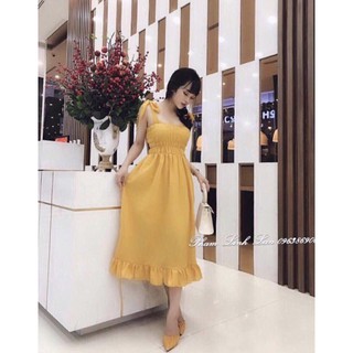 [ Hỗ trợ 10k đơn 20k ]  ĐẦM MAXI BÈO NHÚNG THÂN 2 DÂY  - cherrystore1996