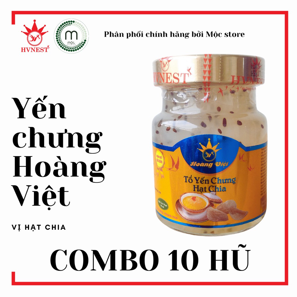 [TẶNG ĐỒ CHƠI CHO BÉ] 10 Hũ Yến Chưng Hạt Chia Hoàng Việt 70ml - Yến sào Khánh Hòa
