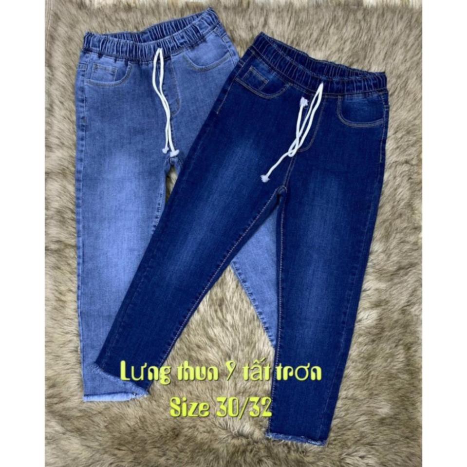 SALE SALE Quần jean baggy nữ hàng co giãn cạp chun lưng thun tua lai ! Xịn