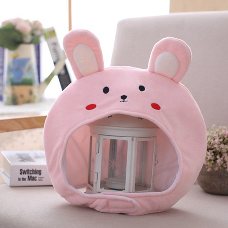 Mũ Tai Thỏ Bằng Lông Nhung Màu Hồng Thêu Họa Tiết Dễ Thương Dùng Làm Đạo Cụ Chụp Ảnh