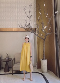 VÁY SUÔNG MAXI CỔ YẾM ĐŨI
