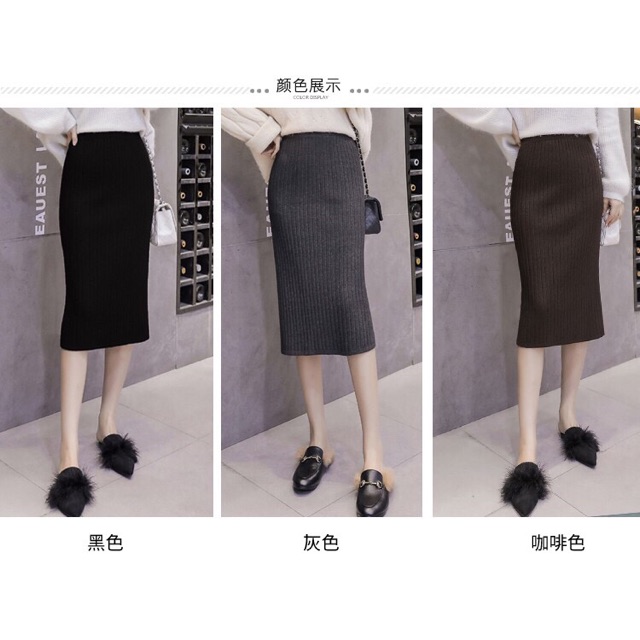 Chân váy len bút chì trơn sẻ sau và sẻ cạnh ( ảnh kèm video) | BigBuy360 - bigbuy360.vn