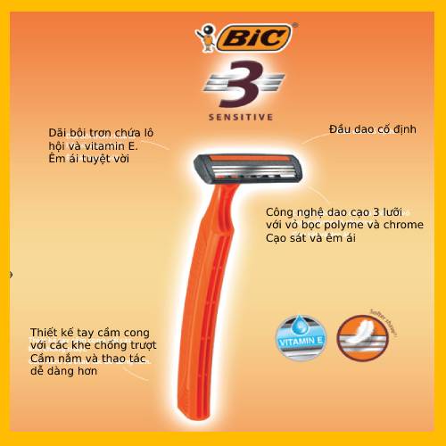 6 cây dao cạo râu BIC 3 lưỡi