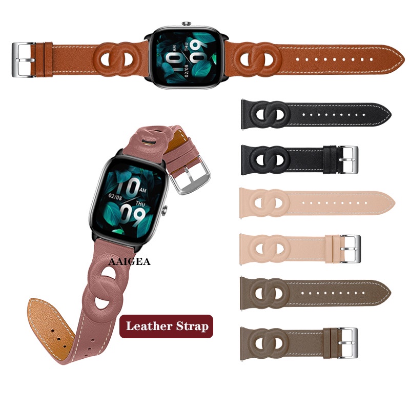 Dây Đeo Bằng Da Thật Cao Cấp Cho Đồng Hồ Thông Minh Huami Amazfit GTS 4 mini GTS2 GTS3 2e / Bip Lite S U Bip 3 Pro