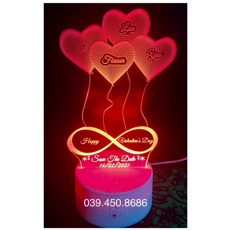 Đèn LED 3D Valentine