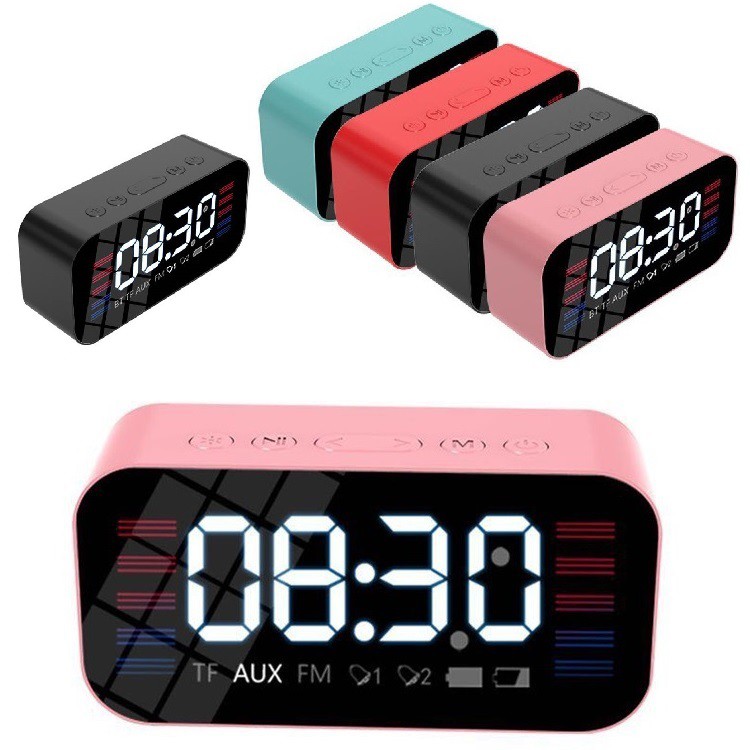 Loa bluetooth A65 có đồng hồ - Dung lượng pin: 6000 mAh Cổng suất: 6W