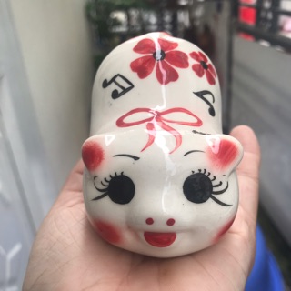 [ DUNG VANG ]Heo đất sứ mini dài mông to